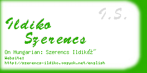 ildiko szerencs business card